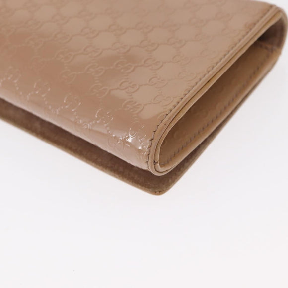 GUCCI Micro GG Supreme Clutch Bag PVC Beige 237073 Auth 152997