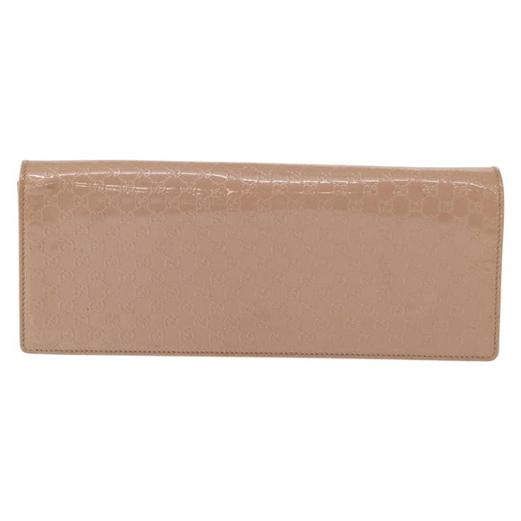 GUCCI Micro GG Supreme Clutch Bag PVC Beige 237073 Auth 152997