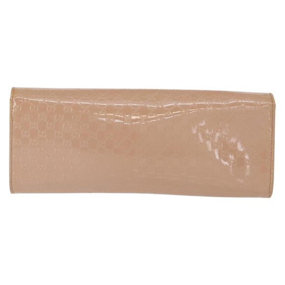 GUCCI Micro GG Supreme Clutch Bag PVC Beige 237073 Auth 152997