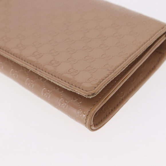 GUCCI Micro GG Supreme Clutch Bag PVC Beige 237073 Auth 152997