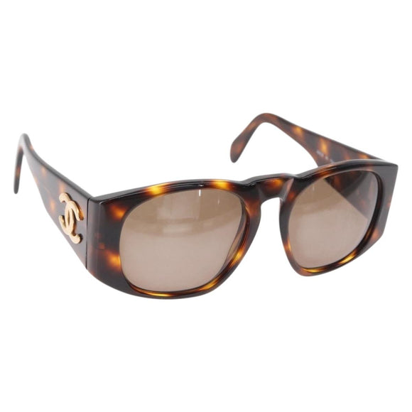 CHANEL Sunglasses Plastic Brown CC Auth 153000
