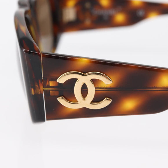 CHANEL Sunglasses Plastic Brown CC Auth 153000