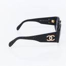 CHANEL Sunglasses plastic Black CC Auth 153001-4