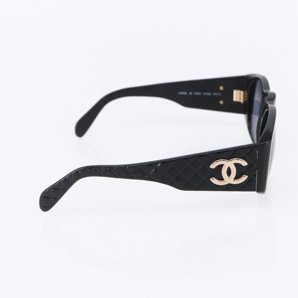 CHANEL Sunglasses plastic Black CC Auth 153001