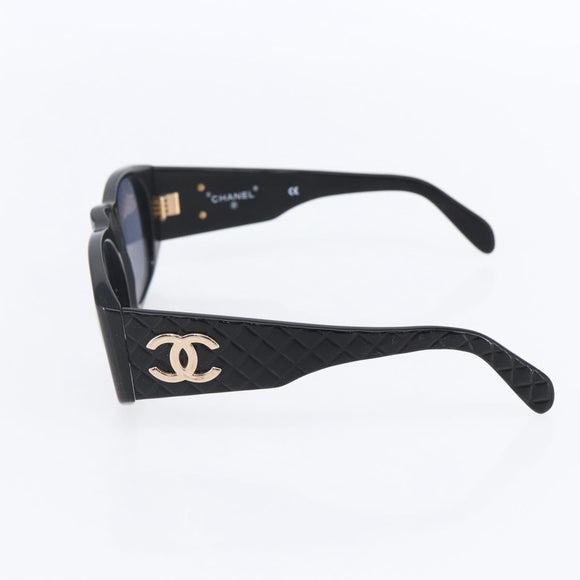 CHANEL Sunglasses plastic Black CC Auth 153001