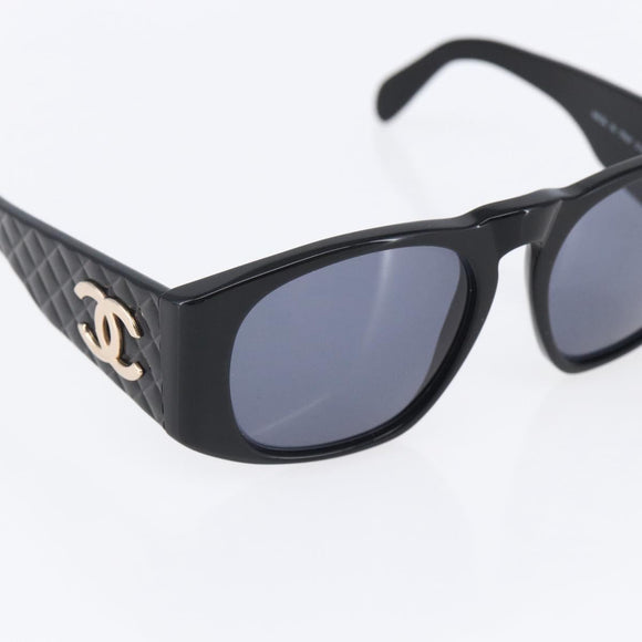 CHANEL Sunglasses plastic Black CC Auth 153001
