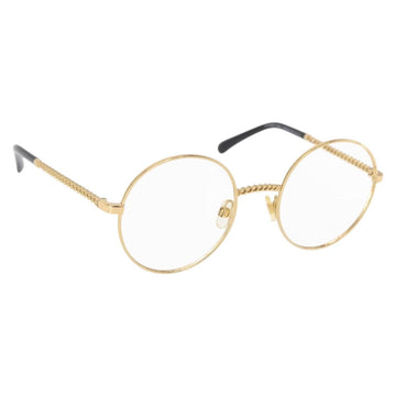 CHANEL Sunglasses frames metal Gold CC Auth 153002