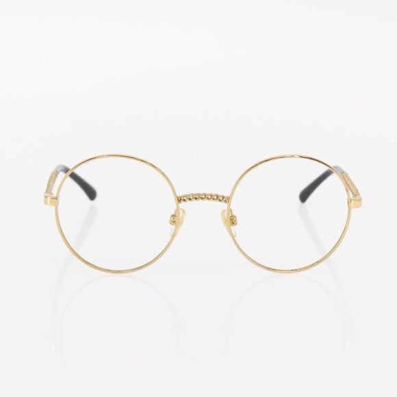 CHANEL Sunglasses frames metal Gold CC Auth 153002