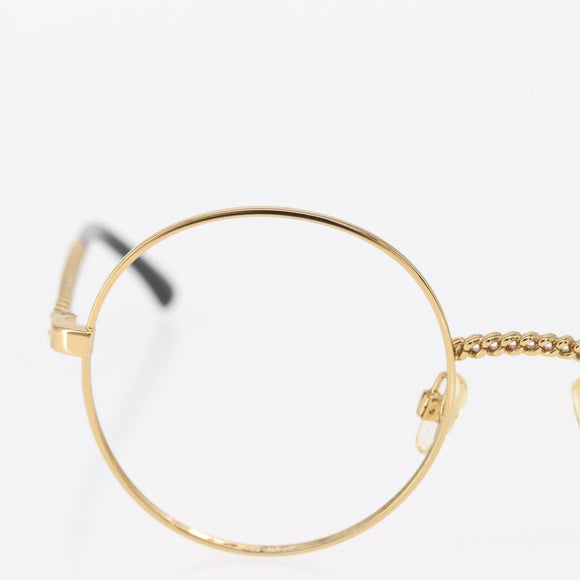 CHANEL Sunglasses frames metal Gold CC Auth 153002