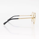 CHANEL Sunglasses frames metal Gold CC Auth 153002-5