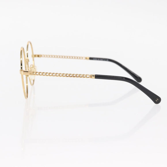 CHANEL Sunglasses frames metal Gold CC Auth 153002