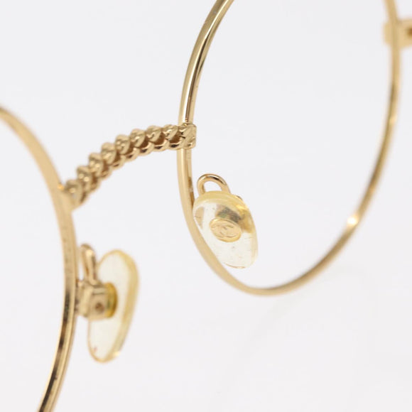 CHANEL Sunglasses frames metal Gold CC Auth 153002