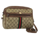GUCCI GG Supreme Web Sherry Line Shoulder Bag PVC Beige Gold 010 378 Auth 153004-1