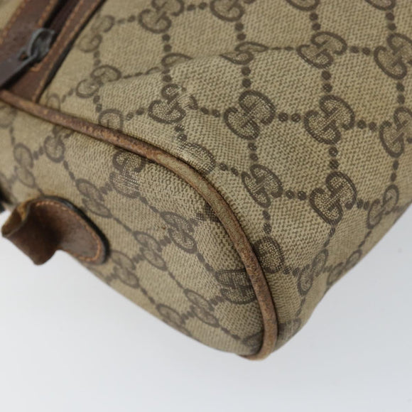 GUCCI GG Supreme Web Sherry Line Shoulder Bag PVC Beige Gold 010 378 Auth 153004