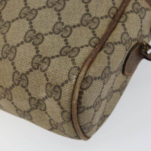 GUCCI GG Supreme Web Sherry Line Shoulder Bag PVC Beige Gold 010 378 Auth 153004