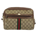 GUCCI GG Supreme Web Sherry Line Shoulder Bag PVC Beige Gold 010 378 Auth 153004-13