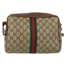 GUCCI GG Supreme Web Sherry Line Shoulder Bag PVC Beige Gold 010 378 Auth 153004-2