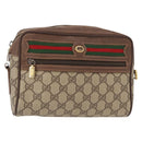 GUCCI GG Supreme Web Sherry Line Shoulder Bag PVC Beige 56 02 087 Auth 153005-1