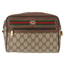 GUCCI GG Supreme Web Sherry Line Shoulder Bag PVC Beige 56 02 087 Auth 153005-2