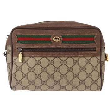 GUCCI GG Supreme Web Sherry Line Shoulder Bag PVC Beige 56 02 087 Auth 153005 - 0