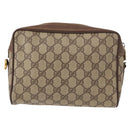 GUCCI GG Supreme Web Sherry Line Shoulder Bag PVC Beige 56 02 087 Auth 153005-3