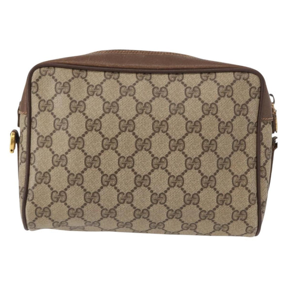 GUCCI GG Supreme Web Sherry Line Shoulder Bag PVC Beige 56 02 087 Auth 153005