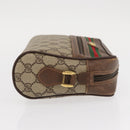 GUCCI GG Supreme Web Sherry Line Shoulder Bag PVC Beige 56 02 087 Auth 153005-4