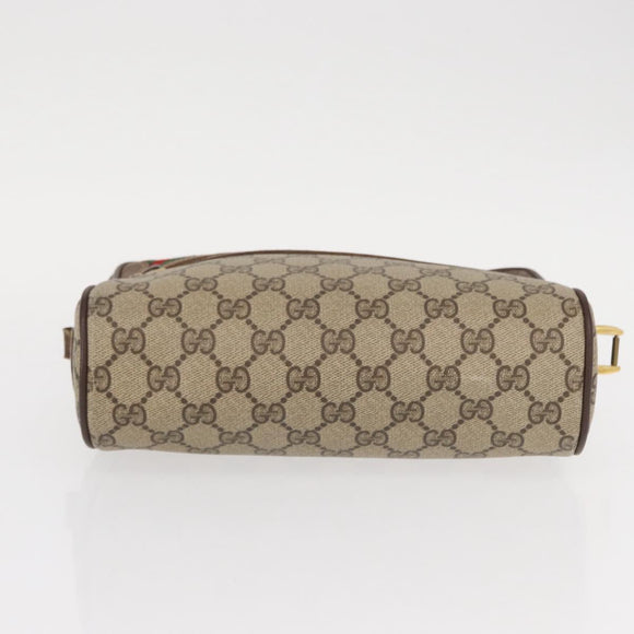 GUCCI GG Supreme Web Sherry Line Shoulder Bag PVC Beige 56 02 087 Auth 153005