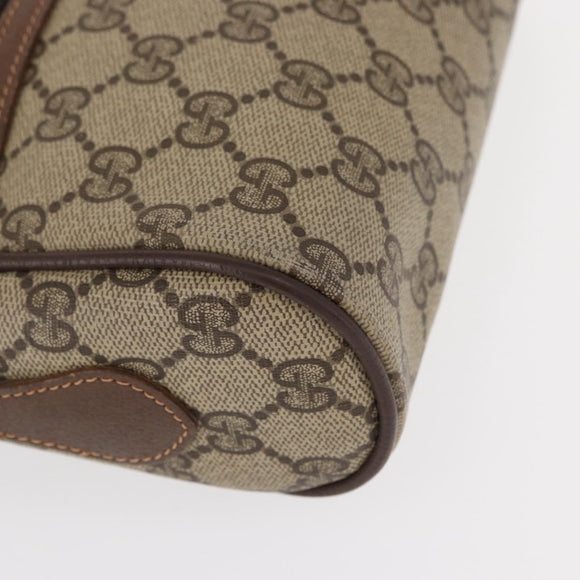 GUCCI GG Supreme Web Sherry Line Shoulder Bag PVC Beige 56 02 087 Auth 153005