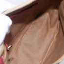 CELINE Macadam Canvas Shoulder Bag PVC Beige Gold Auth 153008-16