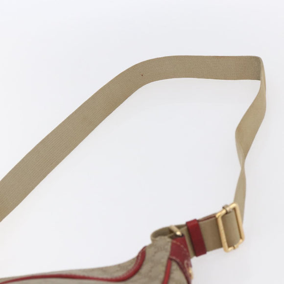 CELINE Macadam Canvas Shoulder Bag PVC Beige Gold Auth 153008