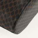 CELINE Macadam Canvas Tote Bag PVC Leather Black Gold Auth 153009V-17