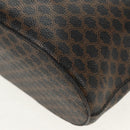CELINE Macadam Canvas Tote Bag PVC Leather Black Gold Auth 153009V-18
