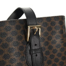 CELINE Macadam Canvas Tote Bag PVC Leather Black Gold Auth 153009V-20