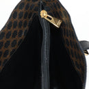 CELINE Macadam Canvas Tote Bag PVC Leather Black Gold Auth 153009V-24