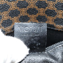 CELINE Macadam Canvas Tote Bag PVC Leather Black Gold Auth 153009V-11