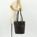 CELINE Macadam Canvas Tote Bag PVC Leather Black Gold Auth 153009V-25