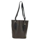 CELINE Macadam Canvas Tote Bag PVC Leather Black Gold Auth 153009V-2