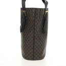 CELINE Macadam Canvas Tote Bag PVC Leather Black Gold Auth 153009V-3