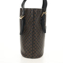 CELINE Macadam Canvas Tote Bag PVC Leather Black Gold Auth 153009V-4