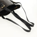 CELINE Macadam Canvas Tote Bag PVC Leather Black Gold Auth 153009V-7