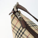 BURBERRY Nova Check Shoulder Bag Canvas Beige Silver Auth 153010-15