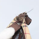 BURBERRY Nova Check Shoulder Bag Canvas Beige Silver Auth 153010-16