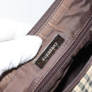 BURBERRY Nova Check Shoulder Bag Canvas Beige Silver Auth 153010-17