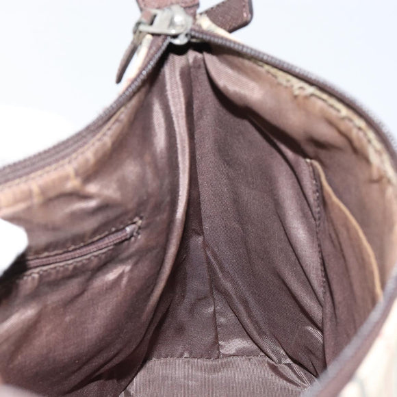 BURBERRY Nova Check Shoulder Bag Canvas Beige Silver Auth 153010