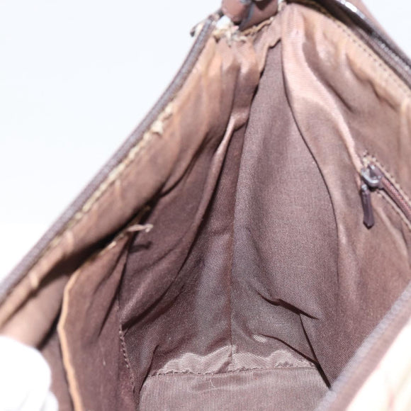 BURBERRY Nova Check Shoulder Bag Canvas Beige Silver Auth 153010