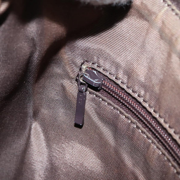 BURBERRY Nova Check Shoulder Bag Canvas Beige Silver Auth 153010