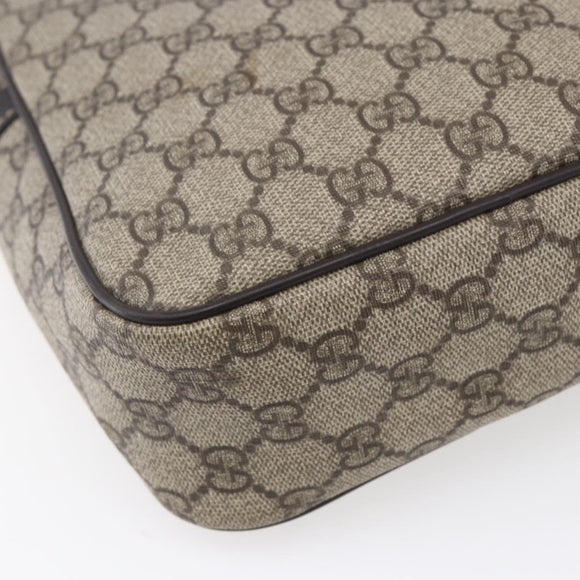 GUCCI GG Supreme Shoulder Bag PVC Beige Gold 233268 Auth 153011