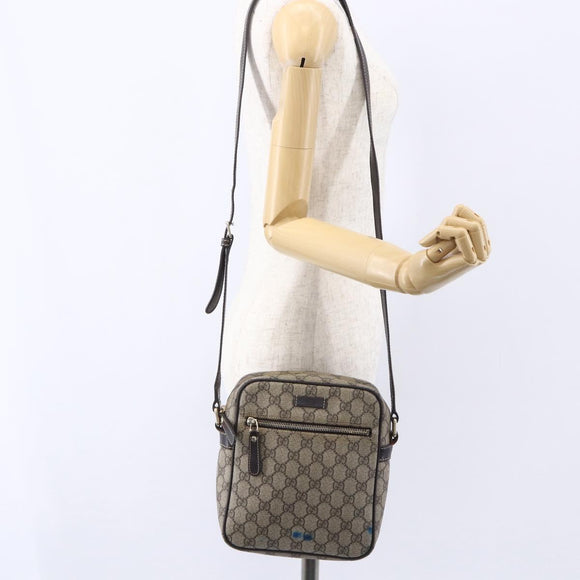 GUCCI GG Supreme Shoulder Bag PVC Beige Gold 233268 Auth 153011