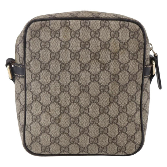 GUCCI GG Supreme Shoulder Bag PVC Beige Gold 233268 Auth 153011